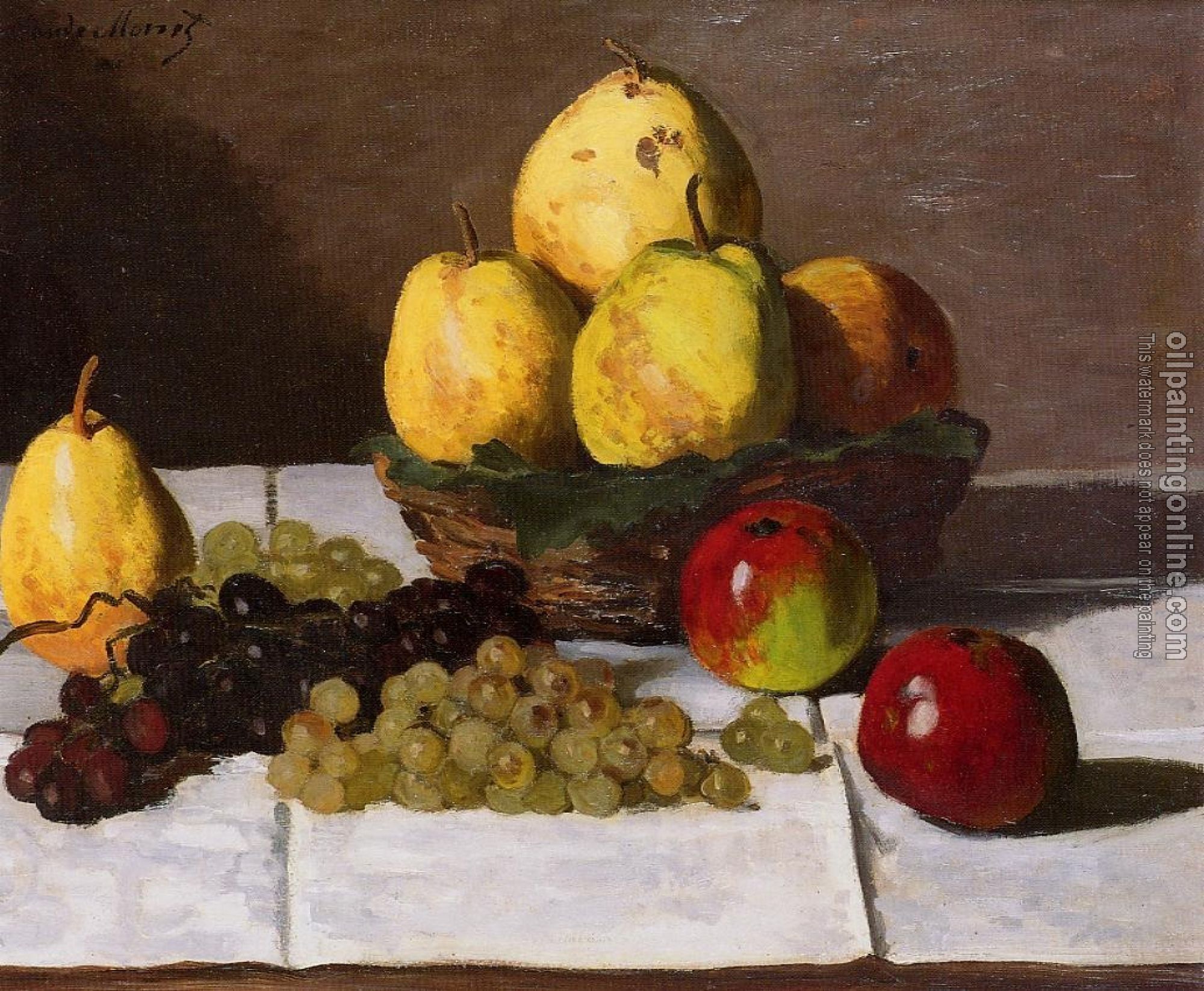 Monet, Claude Oscar - Still Life with Pears and Grapes